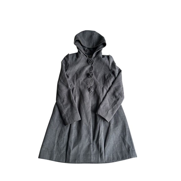 Rothschild Grey Girls 14 Jacket Rose Button Detail Hooded With pockets - Picture 1 of 7